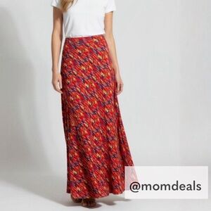 LulaRoe Maxi Long Skirt or Strapless Dress Fiery Red Blue Soft & Silky 2X 22-24